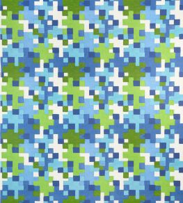 Pixel Fabric by Thibaut Blue and Green Pixel Fabric by Thibaut Blue and Green