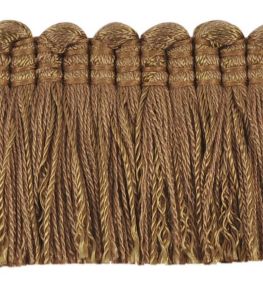 Plain Mat Moss Fringe 45mm Trimming by Houles Chocolate Plain Mat Moss Fringe 45mm Trimming by Houles Chocolate