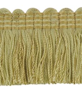 Plain Mat Moss Fringe 45mm Trimming by Houles Daffodil