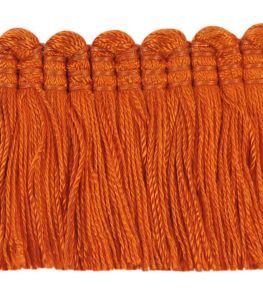 Plain Mat Moss Fringe 45mm Trimming by Houles Orange Plain Mat Moss Fringe 45mm Trimming by Houles Orange