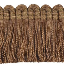 Plain Mat Moss Fringe 45mm Trimming by Houles Taupe