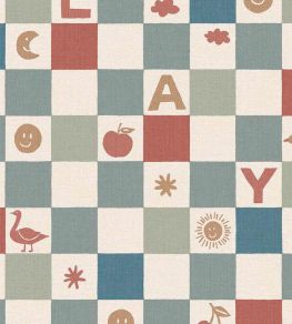Playful Check Wallpaper by Eijffinger Blue/Red