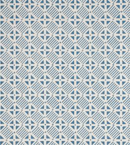 Plaza Fabric by Thibaut Blue on Natural Plaza Fabric by Thibaut Blue on Natural
