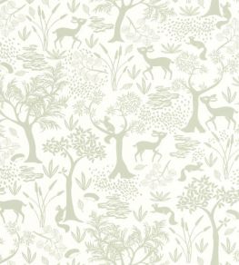 Poetic Forest Wallpaper by Casadeco Vert Amande Poetic Forest Wallpaper by Casadeco Vert Amande