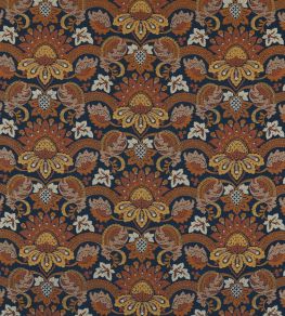 Pomegranate Velvet Fabric by Zoffany Indigo / Terracota Pomegranate Velvet Fabric by Zoffany Indigo / Terracota