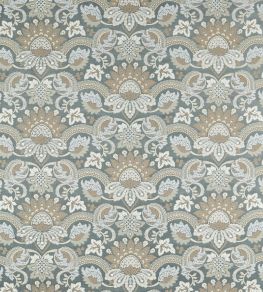Pomegranate Velvet Fabric by Zoffany Wedgwood Blue / Silver Pomegranate Velvet Fabric by Zoffany Wedgwood Blue / Silver