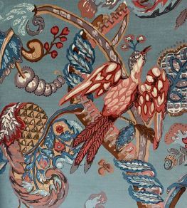 Poppinjay Velvet Fabric by Ian Sanderson Bamburgh Teal Poppinjay Velvet Fabric by Ian Sanderson Bamburgh Teal