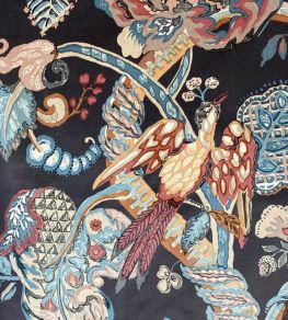 Poppinjay Velvet Fabric by Ian Sanderson Bittersweet