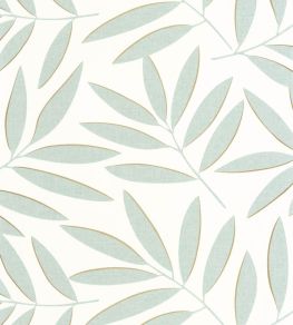 Portee Wallpaper by Caselio Vert d'eau Or Portee Wallpaper by Caselio Vert d'eau Or