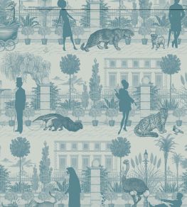 Portobello Parade Wallpaper by Divine Savages Jellied Teal Portobello Parade Wallpaper by Divine Savages Jellied Teal