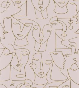 Portrait Wallpaper by Casadeco Camel / Rose