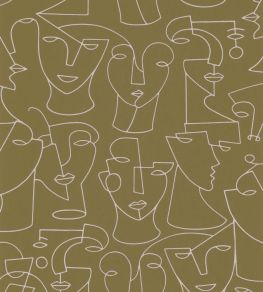 Portrait Wallpaper by Casadeco Cognac