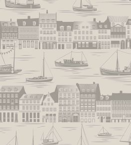 Postcard to Inger Wallpaper by Mini Moderns Weathered Cedar Postcard to Inger Wallpaper by Mini Moderns Weathered Cedar