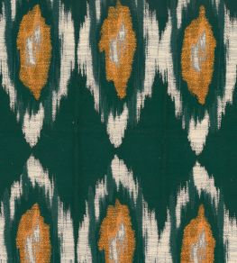 Pradesh Ikat Fabric by MINDTHEGAP Green Orange Pradesh Ikat Fabric by MINDTHEGAP Green Orange
