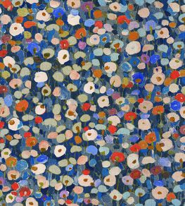 Prato Fiorito Metallic Wallpaper by Jannelli&Volpi Blue Prato Fiorito Metallic Wallpaper by Jannelli&Volpi Blue