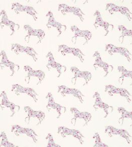 Pretty Ponies Fabric by Sanderson Pink/Sky