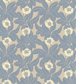 Primula Wallpaper by Langelid Von Bromssen Faded Denim Primula Wallpaper by Langelid Von Bromssen Faded Denim