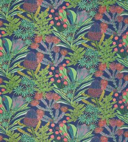 Protea Print Fabric by Thibaut Navy Protea Print Fabric by Thibaut Navy