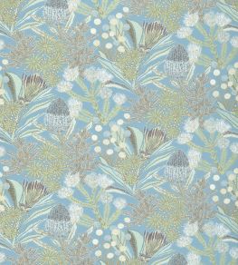 Protea Print Fabric by Thibaut Spa Blue Protea Print Fabric by Thibaut Spa Blue