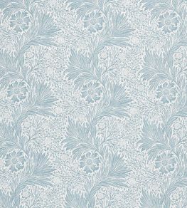 Pure Marigold Sheer Wide Width Fabric by Morris & Co Soft Blue Pure Marigold Sheer Wide Width Fabric by Morris & Co Soft Blue