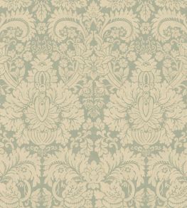 Queen's Damask Wallpaper by GP & J Baker Aquamarine