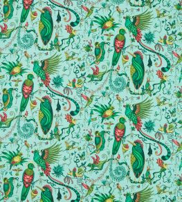 Quetzal Fabric by Clarke & Clarke Aqua Quetzal Fabric by Clarke & Clarke Aqua