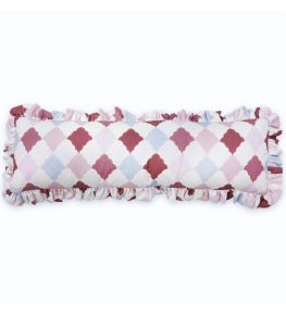 Quilted Harlequin Pillow 33 x 11" by Barneby Gates Patchwork Rose Quilted Harlequin Pillow 33 x 11" by Barneby Gates Patchwork Rose