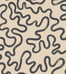 Rainforest Squiggle Mural by Cole & Son Charcoal & Soot on Cream Rainforest Squiggle Mural by Cole & Son Charcoal & Soot on Cream