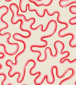 Rainforest Squiggle Mural by Cole & Son Crimson & Lipstick on Parchment Rainforest Squiggle Mural by Cole & Son Crimson & Lipstick on Parchment
