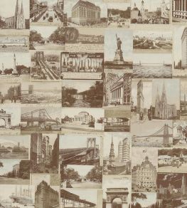 New York Postcard Wallpaper by Ralph Lauren Sepia
