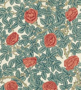 Rambling Rose Wallpaper by Morris & Co Emery Blue/Spring Thicket Rambling Rose Wallpaper by Morris & Co Emery Blue/Spring Thicket