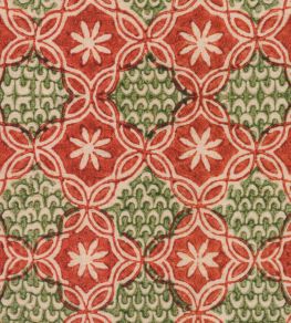 Rasiya Fabric by MINDTHEGAP Red Green Rasiya Fabric by MINDTHEGAP Red Green