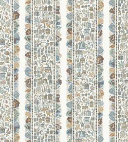 Ravi Ribbon Fabric by Lewis & Wood Aqua Vita Ravi Ribbon Fabric by Lewis & Wood Aqua Vita