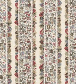Ravi Ribbon Fabric by Lewis & Wood Peat Pomegranate Ravi Ribbon Fabric by Lewis & Wood Peat Pomegranate