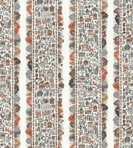 Ravi Ribbon Wallpaper by Lewis & Wood Satsuma Soot