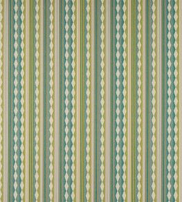 Ravi Stripe Fabric by Jane Churchill Teal/Green