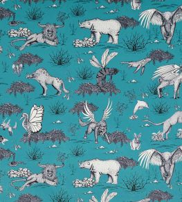 Realite Irreelle Velvet Fabric by Casal Turquoise