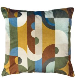 Reciproque Cushion 45 x 45cm by Maison Casamance Multico Olive Reciproque Cushion 45 x 45cm by Maison Casamance Multico Olive