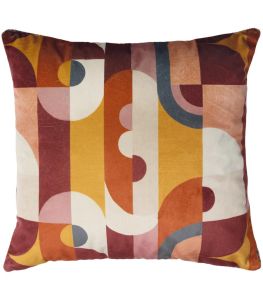Reciproque Cushion 45 x 45cm by Maison Casamance Multico Terre De Sienne Reciproque Cushion 45 x 45cm by Maison Casamance Multico Terre De Sienne