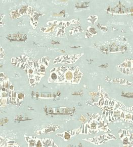 Regatta Fabric by Lewis & Wood Aqua Vita Regatta Fabric by Lewis & Wood Aqua Vita