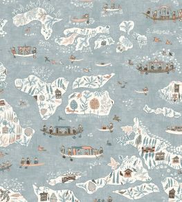 Regatta Wallpaper by Lewis & Wood Blue Almond Regatta Wallpaper by Lewis & Wood Blue Almond
