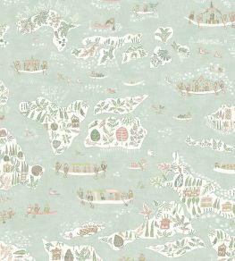Regatta Fabric by Lewis & Wood Pistachio Rose Regatta Fabric by Lewis & Wood Pistachio Rose