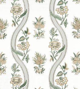 Ribbon Floral Fabric by Thibaut Green Ribbon Floral Fabric by Thibaut Green