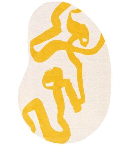 Ribbon Peanut Rug by Louis De Poortere Pure Yellow
