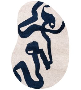Ribbon Peanut Rug by Louis De Poortere Sea Ink