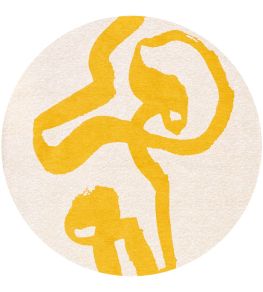 Ribbon Round Rug by Louis De Poortere Pure Yellow