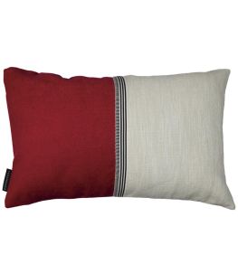 Rime Cushion 30 x 50cm by Maison Casamance Grenat Grege Rime Cushion 30 x 50cm by Maison Casamance Grenat Grege