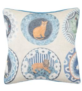Robina's Dinner Party Cushion 45cm x 45cm by GP & J Baker Blue Robina's Dinner Party Cushion 45cm x 45cm by GP & J Baker Blue