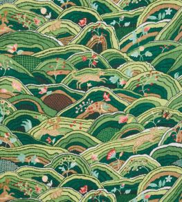 Rolling Hills Fabric by Schumacher Green
