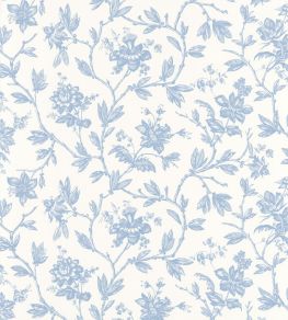 Rosa Wallpaper by Casadeco Bleu Faience Rosa Wallpaper by Casadeco Bleu Faience